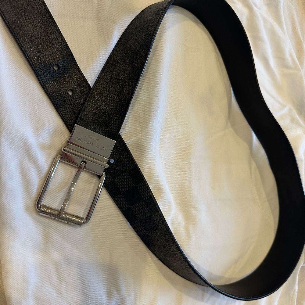 Louis Vuitton Black Checkered Belt